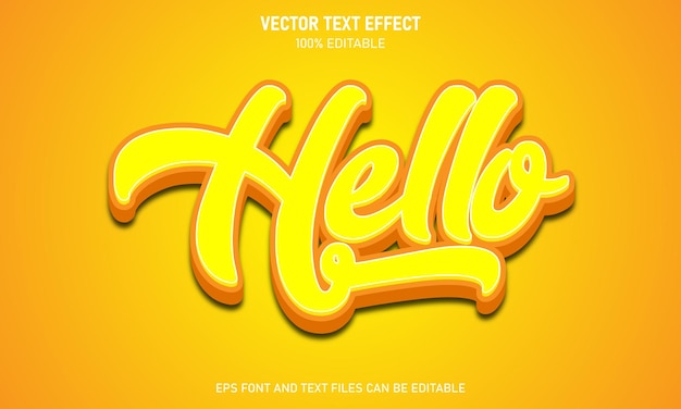 Hola efecto de texto editable estilo de tendencia moderno