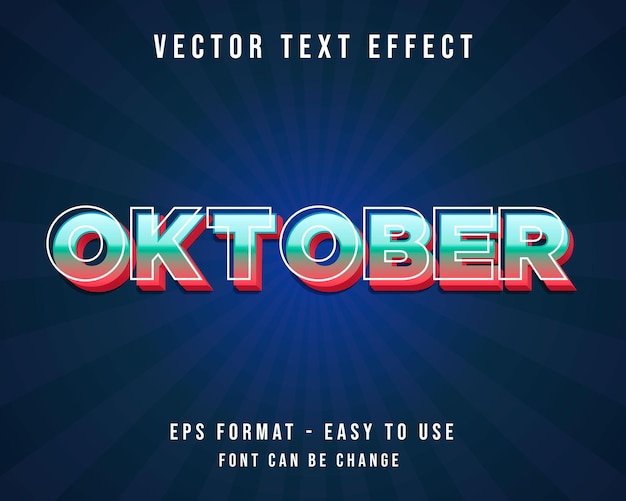Hola efecto de texto editable de octubre