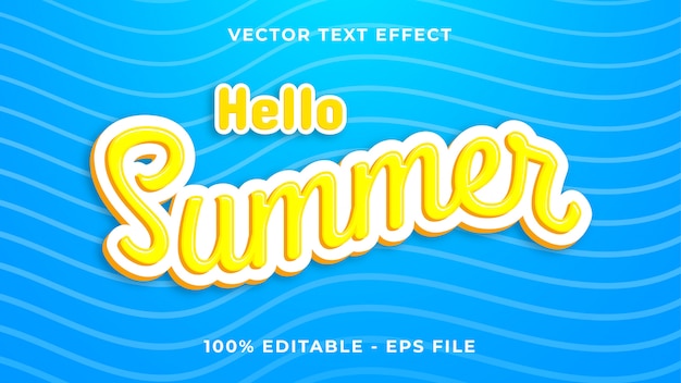 Hola efecto de texto de verano