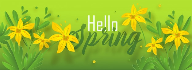 Hola encabezado de primavera o banner