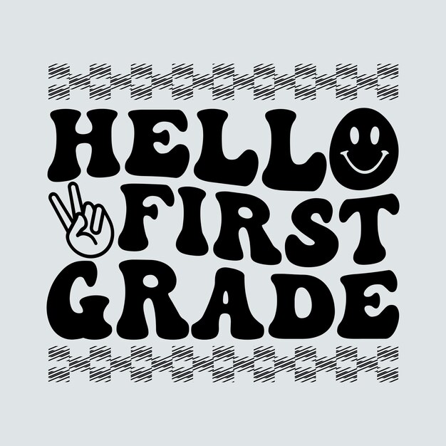 Hola escuela SVG De vuelta a la escuela SVG Maestra SVG Shirt escolar para niños SVG Kinderg