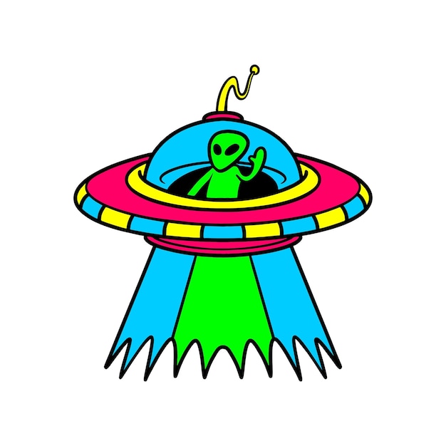 hola estilo de dibujo a mano alienígena