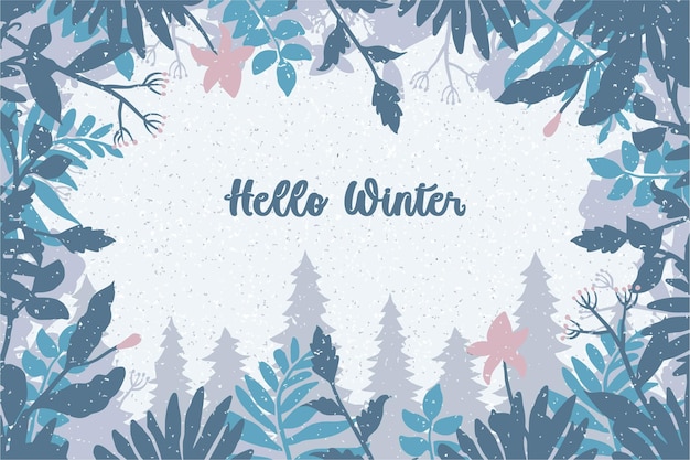 Hola fondo de invierno, ilustración vectorial