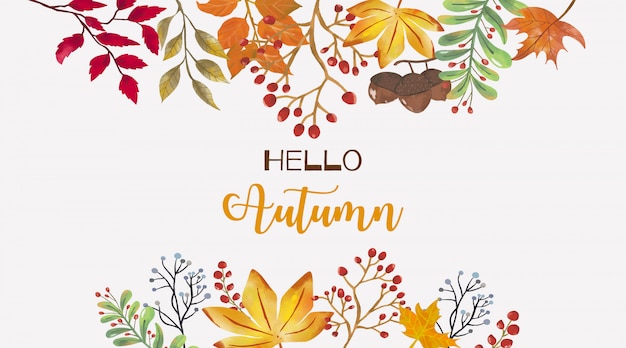 Hola fondo de otoño con hojas