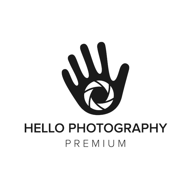 Hola fotografía logo icono vector plantilla