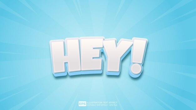 Hola fuente de efecto de texto 3D editable