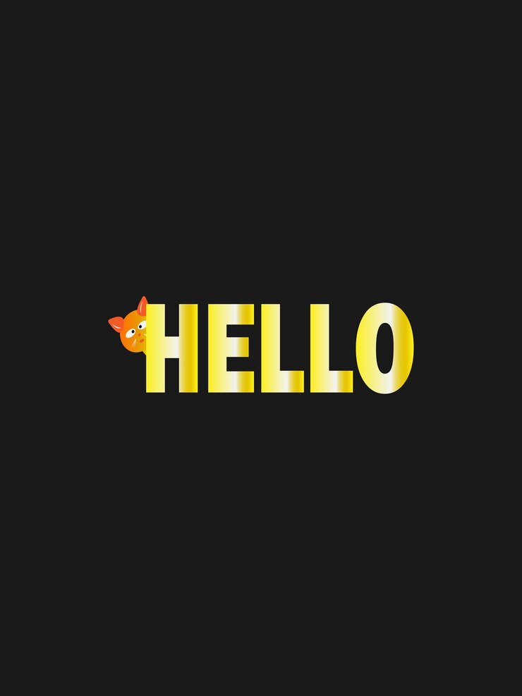 Hola gato ilustración para diseño de camiseta