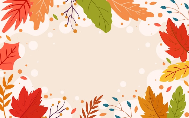 Hola, las hojas de otoño en el fondo.