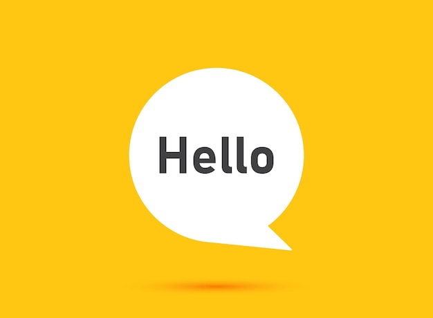 Hola icona de burbuja de habla en estilo plano Hola ilustración vectorial de mensaje en fondo aislado Sello de bienvenida concepto de negocio