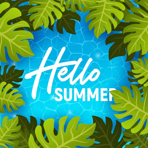 Vector hola ilustración de fondo de verano