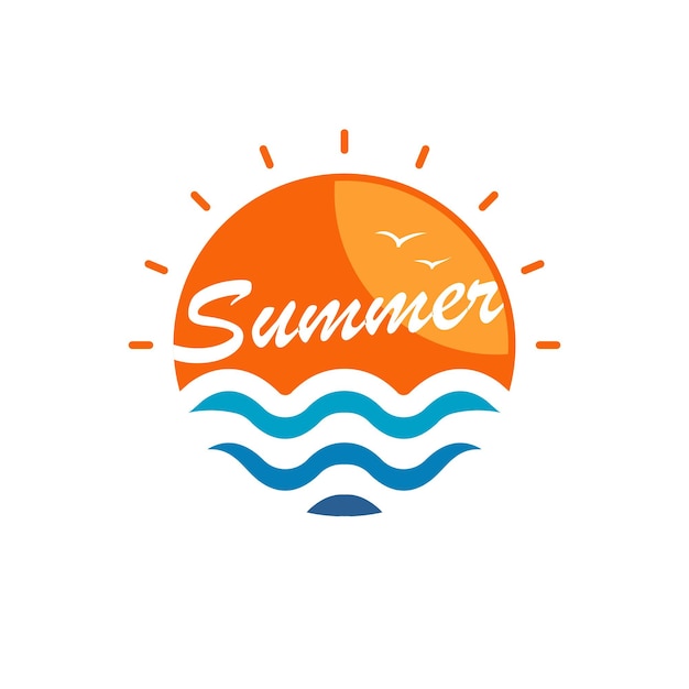 Hola inspiración para el diseño de logotipos de verano