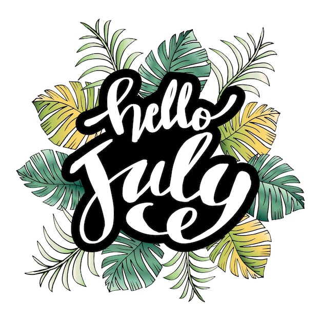 Hola julio hand lettering tarjeta de felicitación