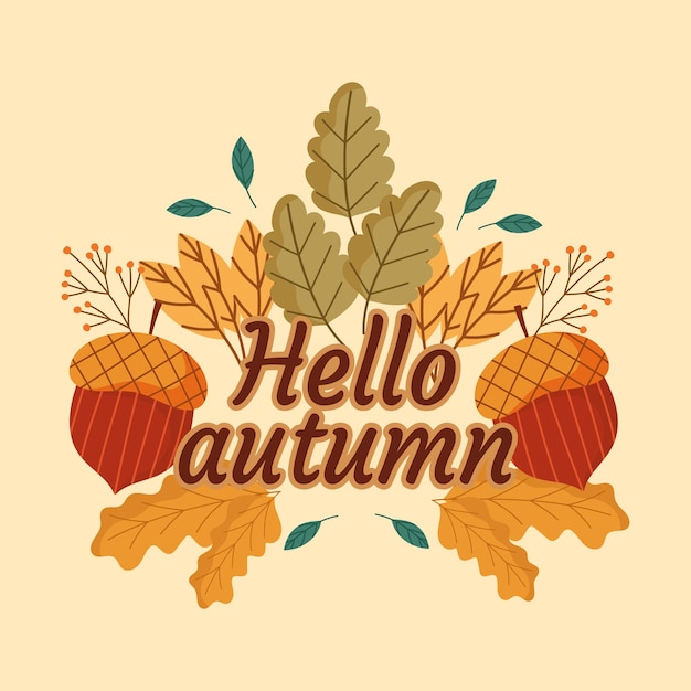 Hola letras de otoño