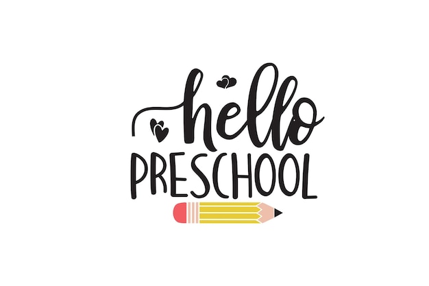 Hola letras preescolares con un lápiz. ilustración vectorial