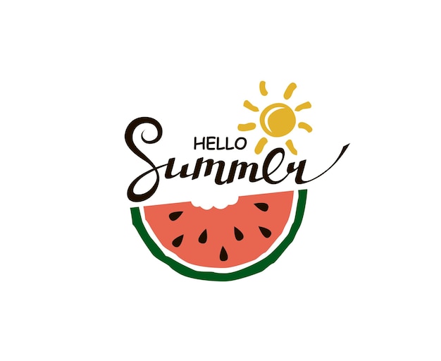 Hola letras de verano con sandía