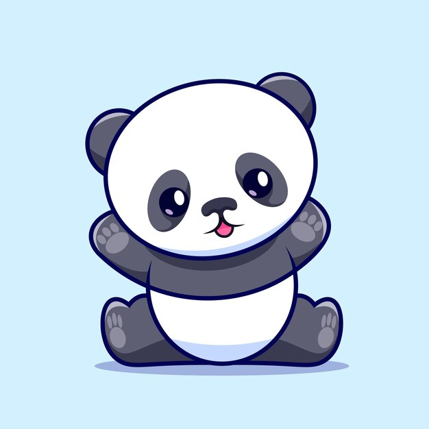 Vector hola lindo panda