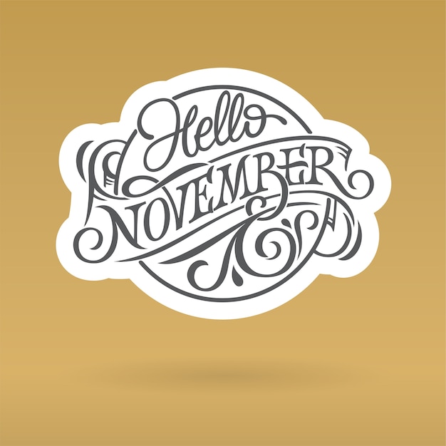 Hola logo de noviembre en forma de círculo