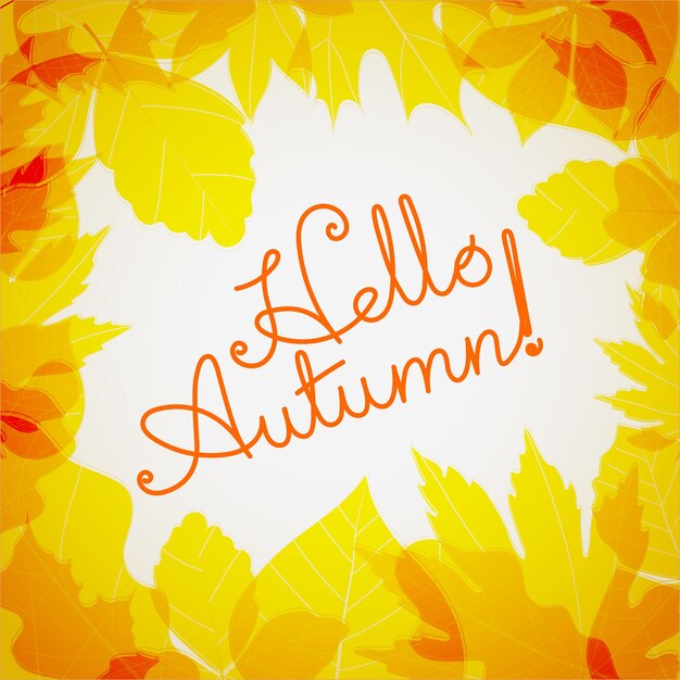 Hola logo de otoño. Concepto de vector de otoño