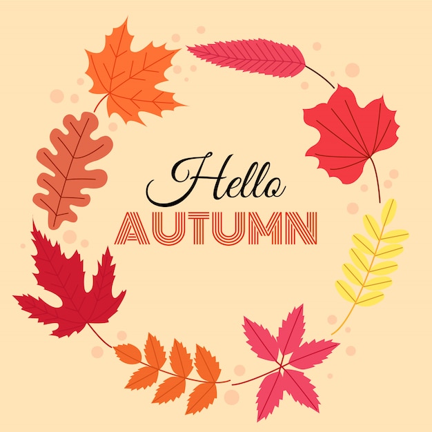 Hola otoño. Caen las hojas en forma de círculo.
