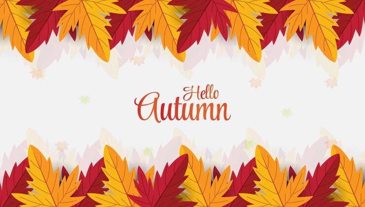 Hola otoño fondo estacional con hojas caídas Mejor vector