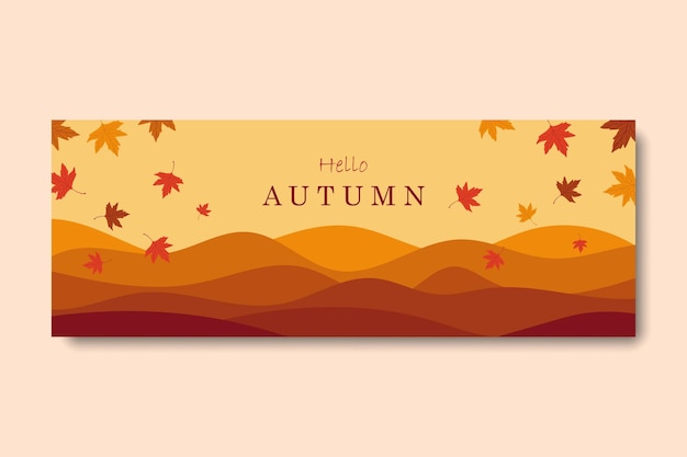 Hola otoño fondo de portada de facebook | Vector Premium