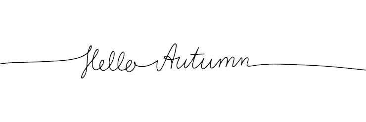 Vector hola otoño puede una línea de texto continuo frase corta frase otoño letra vector ilustrat