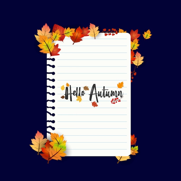 Hola otoño tipografía con vector de diseño creativo