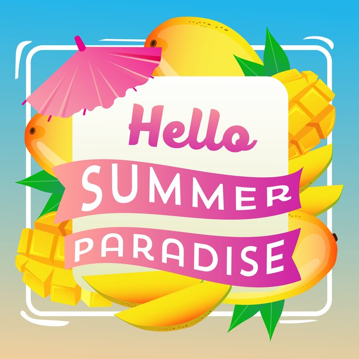 hola paraíso de verano con mango