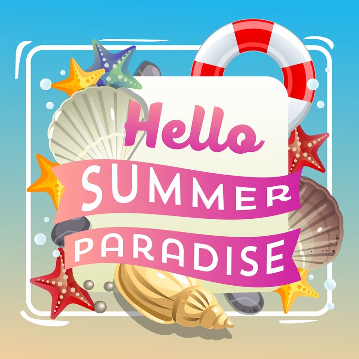 hola paraíso de verano bajo el tema del mar