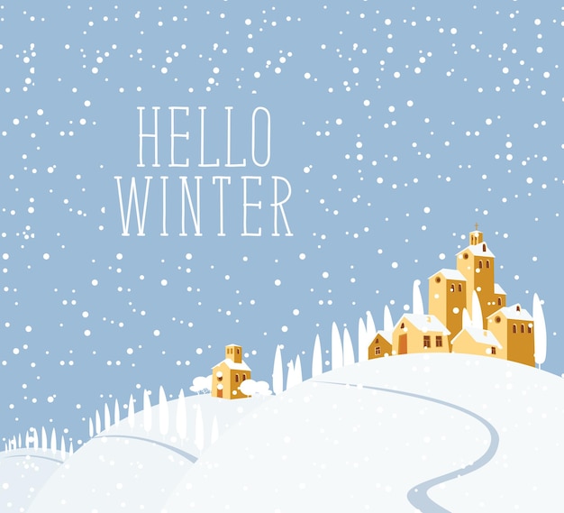 Hola, póster de invierno