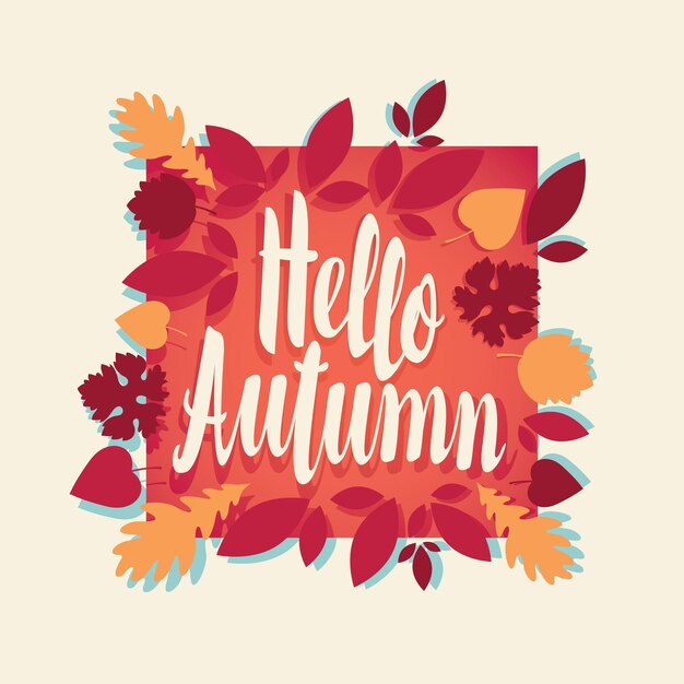 Hola, póster de otoño