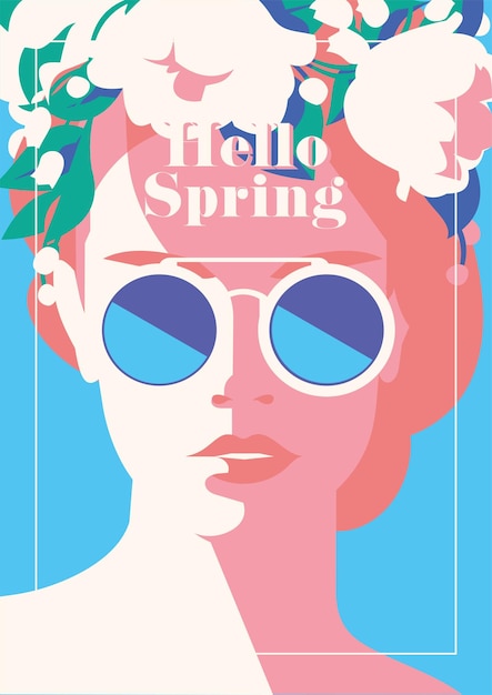 Hola, póster romántico de la primavera