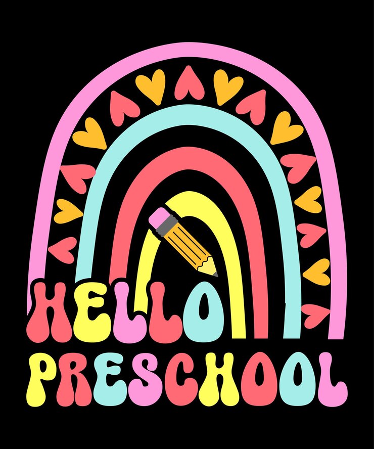 Vector hola preescolar de vuelta a la camisa de la escuela