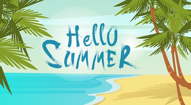 Vector hola summer beach