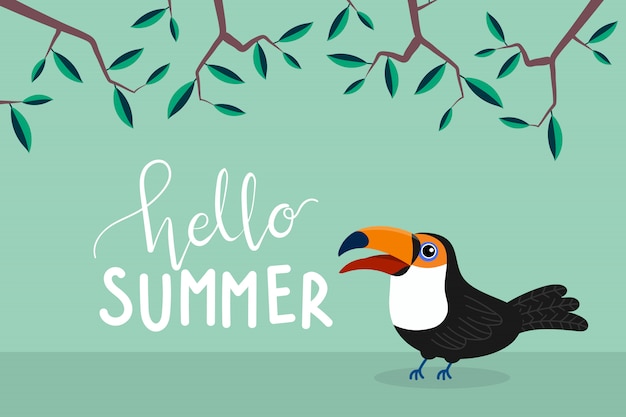 Hola tarjeta de felicitación de verano
