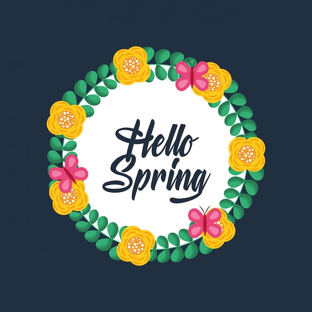 hola tarjeta de primavera