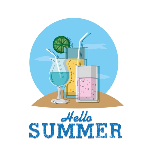 Vector hola tarjeta de verano