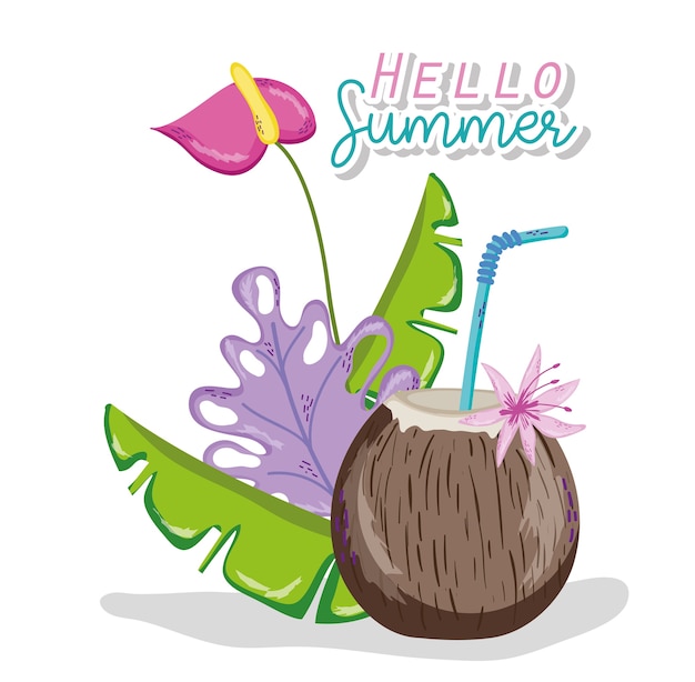 Hola tarjeta de verano