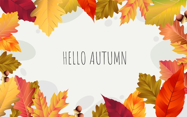 Hola texto de otoño para banner de septiembre