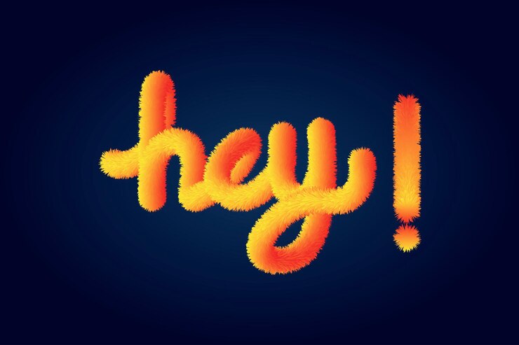 Vector hola tipografía efecto de texto 3d