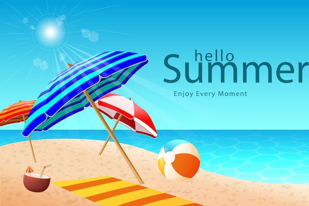 Hola, vacaciones de verano en la playa.