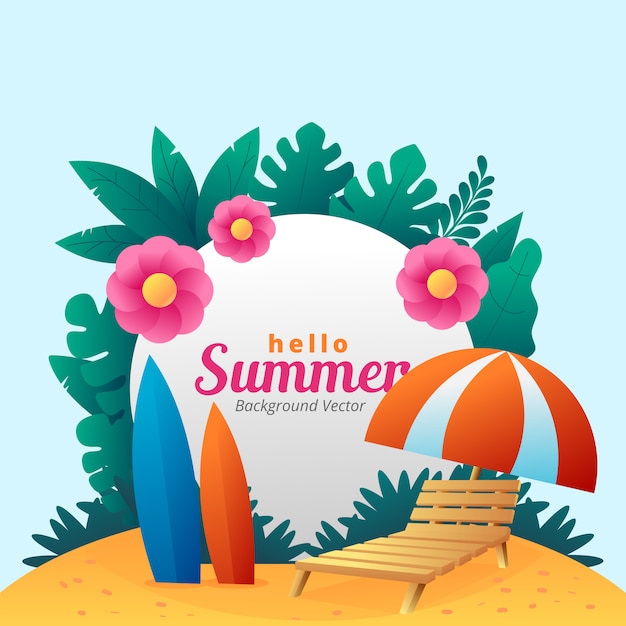 hola vector de fondo simple de verano