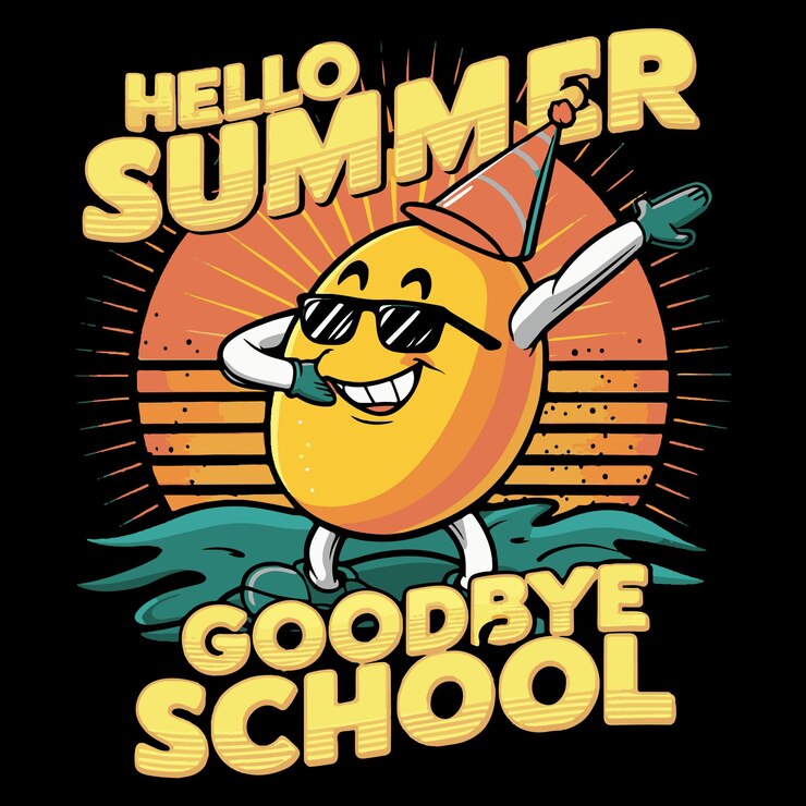 Hola verano adiós escuela diseño de camisetas