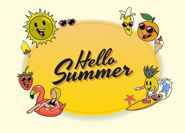 Hola verano Concepto de diseño de fondo con espacio de copia