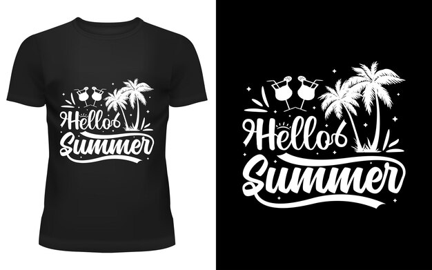 Vector hola verano diseño de camiseta de verano.