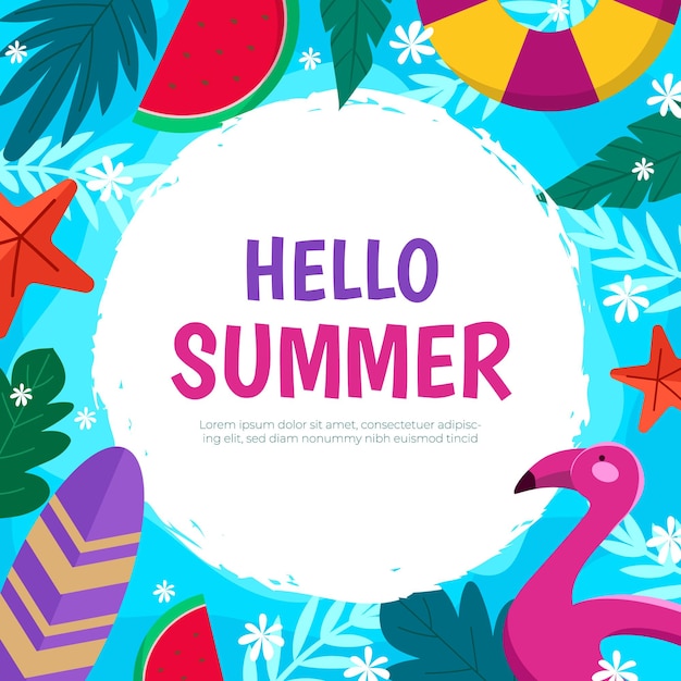 Hola verano fondo con floral