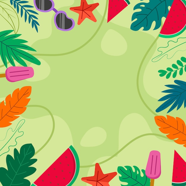 Hola verano fondo con floral