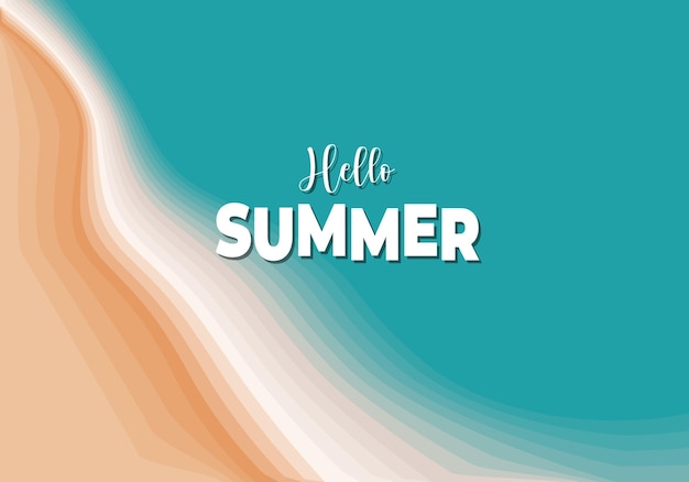 Hola verano fondo verano escena de playa archivo vectorial