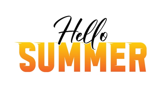 Hola verano ilustración vectorial de letras dibujadas a mano