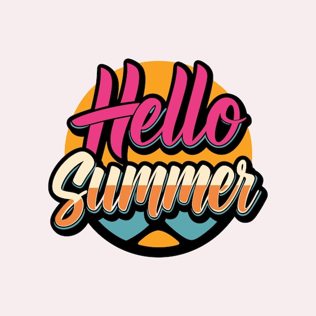 Hola verano letras diseño de texto ilustración vectorial